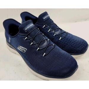 Skechers Slip Ins Womens 11 M Air Cooled Memory Foam Sneaker Shoes Blue EUC